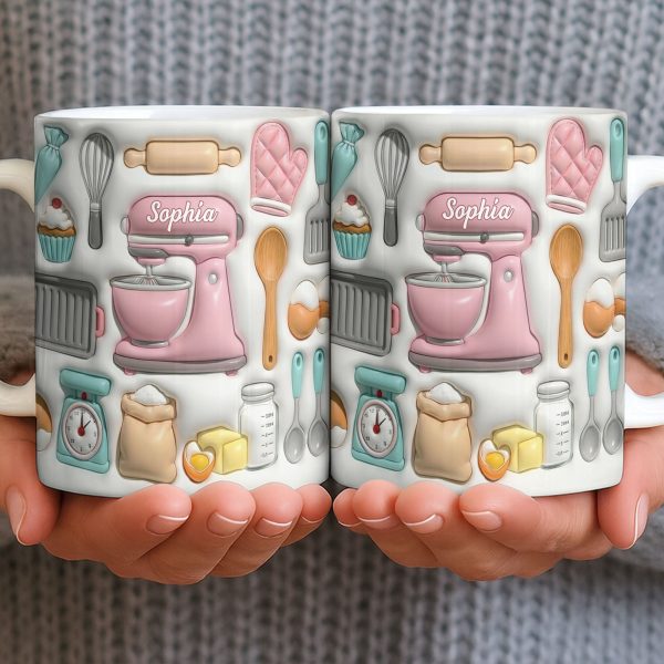 Sophia Baking Essentials Design - Personalized Custom Coffee Mug - HOB008_MG Sophia Baking Essentials Design - Personalized Custom Coffee Mug - HOB008_MG