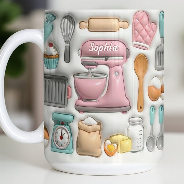 Sophia Baking Essentials Design - Personalized Custom Coffee Mug - HOB008_MG Sophia Baking Essentials Design - Personalized Custom Coffee Mug - HOB008_MG
