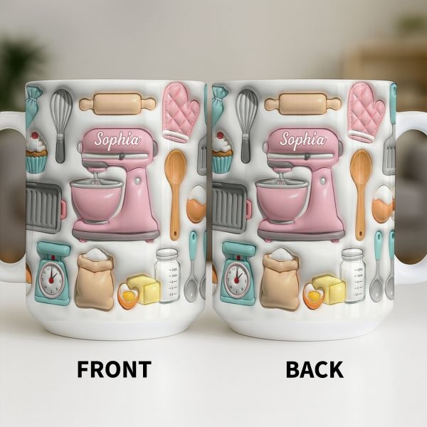 Sophia Baking Essentials Design - Personalized Custom Coffee Mug - HOB008_MG Sophia Baking Essentials Design - Personalized Custom Coffee Mug - HOB008_MG