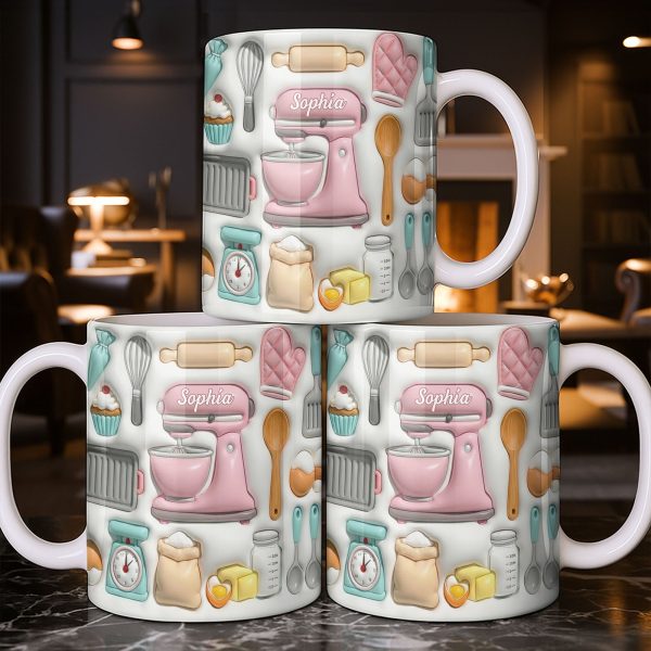 Sophia Baking Essentials Design - Personalized Custom Coffee Mug - HOB008_MG Sophia Baking Essentials Design - Personalized Custom Coffee Mug - HOB008_MG