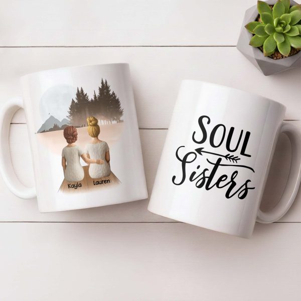 Soul Sisters With Two Women And Nature Background - Personalized Custom Coffee Mug - BST523_MG Soul Sisters With Two Women And Nature Background - Personalized Custom Coffee Mug - BST523_MG