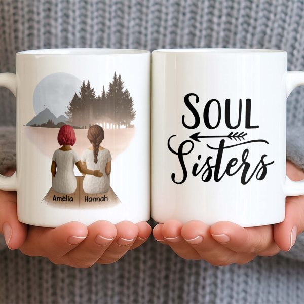 Soul Sisters With Two Women And Nature Background - Personalized Custom Coffee Mug - BST523_MG Soul Sisters With Two Women And Nature Background - Personalized Custom Coffee Mug - BST523_MG