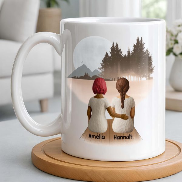 Soul Sisters With Two Women And Nature Background - Personalized Custom Coffee Mug - BST523_MG Soul Sisters With Two Women And Nature Background - Personalized Custom Coffee Mug - BST523_MG