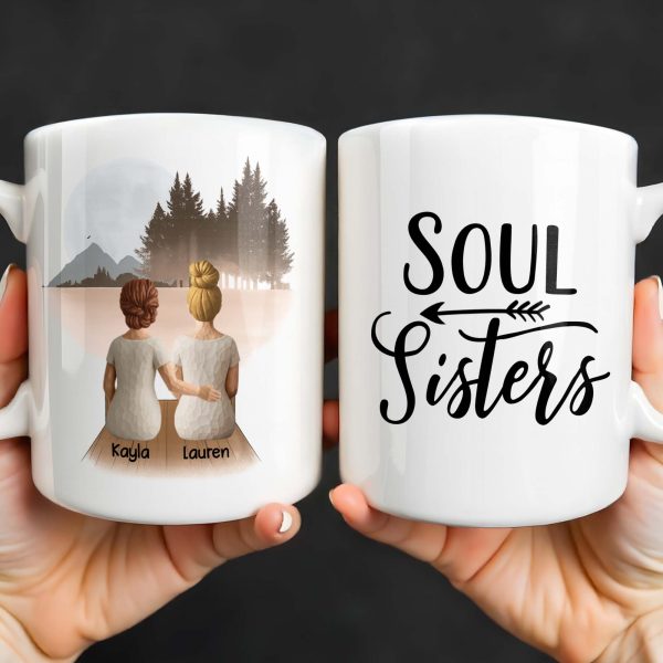 Soul Sisters With Two Women And Nature Background - Personalized Custom Coffee Mug - BST523_MG Soul Sisters With Two Women And Nature Background - Personalized Custom Coffee Mug - BST523_MG