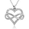 Sparkling CZ Heart Pendant Necklace for Women