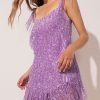Sparkly Scoop Neck Sleeveless Gatsby Fringe Flapper Party Mini Dress - Violet Sparkly Scoop Neck Sleeveless Gatsby Fringe Flapper Party Mini Dress - Violet