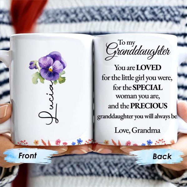 Special Love Message For Granddaughter With Beautiful Flowers - Personalized Custom Coffee Mug - GDT087_MG Special Love Message For Granddaughter With Beautiful Flowers - Personalized Custom Coffee Mug - GDT087_MG