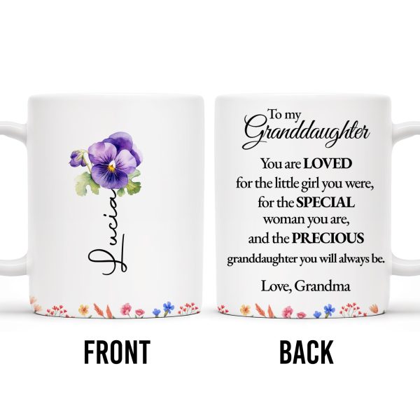 Special Love Message For Granddaughter With Beautiful Flowers - Personalized Custom Coffee Mug - GDT087_MG Special Love Message For Granddaughter With Beautiful Flowers - Personalized Custom Coffee Mug - GDT087_MG