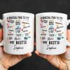 Special Mug To My Bestie Featuring Cupcake and Hearts - Personalized Custom Coffee Mug - BST471_MG
