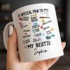 Special Mug To My Bestie Featuring Cupcake and Hearts - Personalized Custom Coffee Mug - BST471_MG
