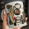 Specially Designed Makeup Lover's Mug With Lipstick And Brushes - Personalized Custom Coffee Mug - HOB006_MG Specially Designed Makeup Lover's Mug With Lipstick And Brushes - Personalized Custom Coffee Mug - HOB006_MG