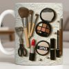 Specially Designed Makeup Lover's Mug With Lipstick And Brushes - Personalized Custom Coffee Mug - HOB006_MG Specially Designed Makeup Lover's Mug With Lipstick And Brushes - Personalized Custom Coffee Mug - HOB006_MG