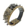 Spiked Studded Dog Collar with Traction Rope Adjustable Fit