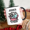 Splish Splash Your Opinion Is Trash Raccoon Personalized Mug, Humor Vintage Meme Gift with Custom Name Splish Splash Your Opinion Is Trash Raccoon Personalized Mug, Humor Vintage Meme Gift with Custom Name