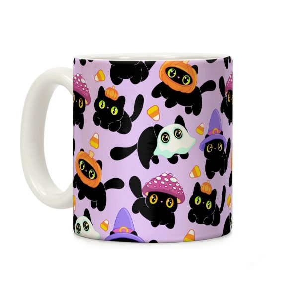 Spooky Black Cats Pattern Coffee Mug Spooky Black Cats Pattern Coffee Mug
