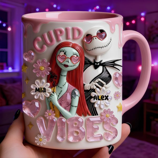 Spooky Cupid Vibes - Personalized Accent Mug - Gift For Couple, Fan Movies HH01