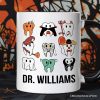 Spooky Halloween Dentist Personalized Mug, Teeth Monster Gift for Dental Crew with Custom Name Spooky Halloween Dentist Personalized Mug, Teeth Monster Gift for Dental Crew with Custom Name
