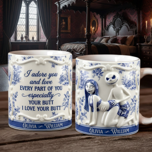 Spooky I Adore You And Love Every Part Of You Especially Your Butt - Personalized White Edge-to-Edge Mug - Gift For Couples NL122