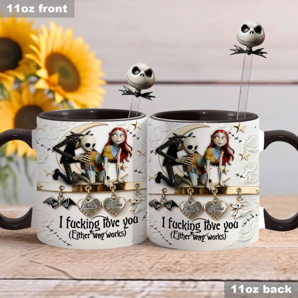 Spooky I F*cking Love You - Personalized Accent Mug - Gift For Couple, Fan Movies, Christmas, Valentine HH01 Spooky I F*cking Love You - Personalized Accent Mug - Gift For Couple, Fan Movies, Christmas, Valentine HH01