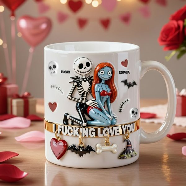 Spooky I F**king Love You - Personalized White Edge-to-Edge Mug - Gift For Couple, Fan Movies HH01 Spooky I F**king Love You - Personalized White Edge-to-Edge Mug - Gift For Couple, Fan Movies HH01