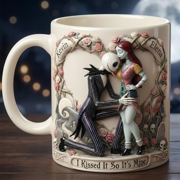 Spooky I Kissed It So It's Mine - Personalized Ceramic Mug - Gift For Couples | NL122