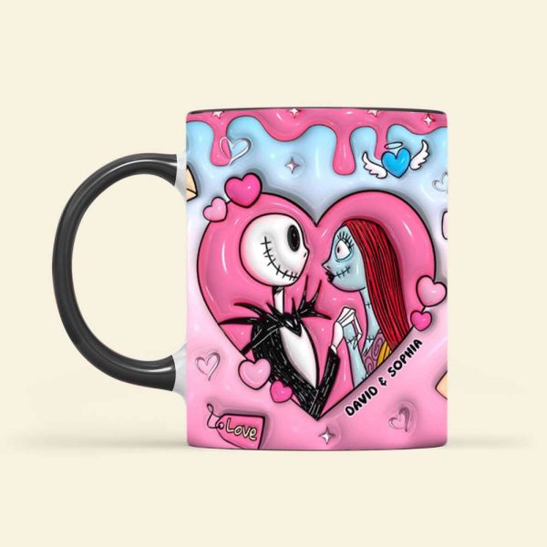 Spooky Love - Personalized 3D Inflated Effect Accent Mug - Gift For Couple, Valentine, Christmas HH01 Spooky Love - Personalized 3D Inflated Effect Accent Mug - Gift For Couple, Valentine, Christmas HH01