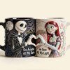 Spooky She Accepted All My Dark - Personalized White Edge-To-Edge Mug - Gift For Couples, Movie Fans NL122