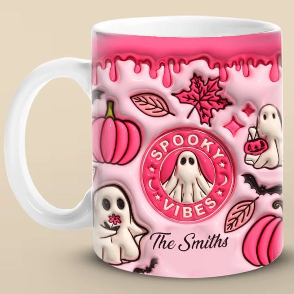 Spooky Vibes Only - Family Personalized Custom 3D Inflated Effect Printed Mug - Halloween Gift For Family Members