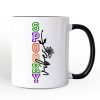 Spooky Vibes Sports Lettering Personalized Mug, Colorful Halloween Gift with Custom Name Spooky Vibes Sports Lettering Personalized Mug, Colorful Halloween Gift with Custom Name