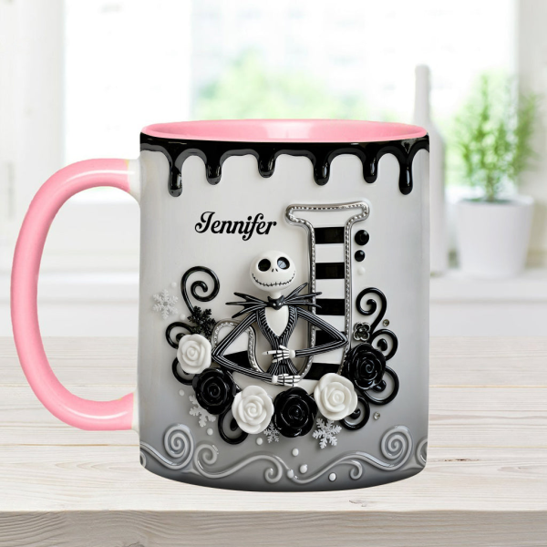 Spooky With Alphabet - Personalized Accent Mug - Christmas Gift For Movie Fans HH01 Spooky With Alphabet - Personalized Accent Mug - Christmas Gift For Movie Fans HH01