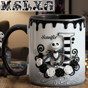 Spooky With Alphabet - Personalized Accent Mug - Christmas Gift For Movie Fans HH01