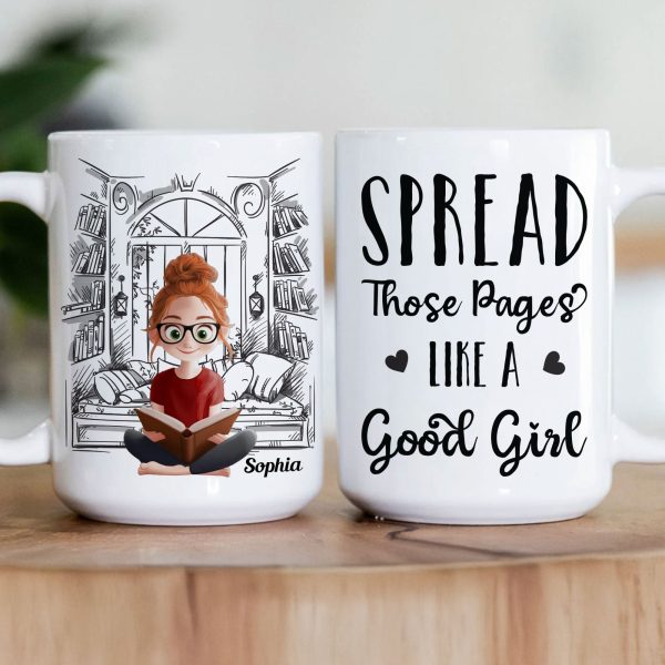 Spread Those Pages Like A Good Girl - Personalized Mug Spread Those Pages Like A Good Girl - Personalized Mug