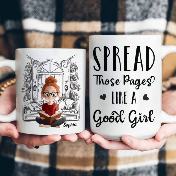 Spread Those Pages Like A Good Girl - Personalized Mug Spread Those Pages Like A Good Girl - Personalized Mug