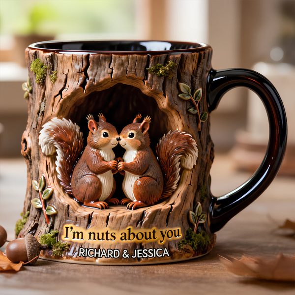 Squirrel Couple Mug - Personalized Gifts For Couple 06HYDT130126 Squirrel Couple Mug - Personalized Gifts For Couple 06HYDT130126