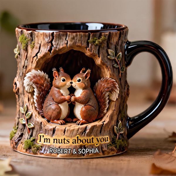 Squirrel Couple Mug - Personalized Gifts For Couple 06HYDT130126 Squirrel Couple Mug - Personalized Gifts For Couple 06HYDT130126