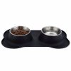 Stainless Steel Non-Skid Dog Bowls With Silicone Mat
