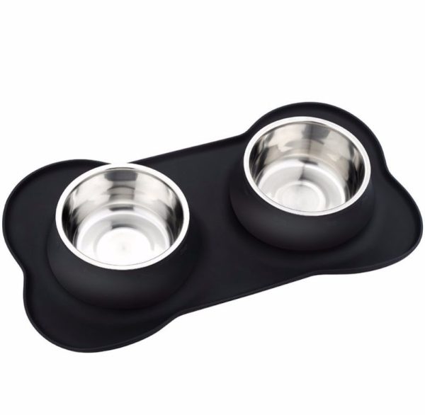 Stainless Steel Non-Skid Dog Bowls With Silicone Mat Stainless Steel Non-Skid Dog Bowls With Silicone Mat