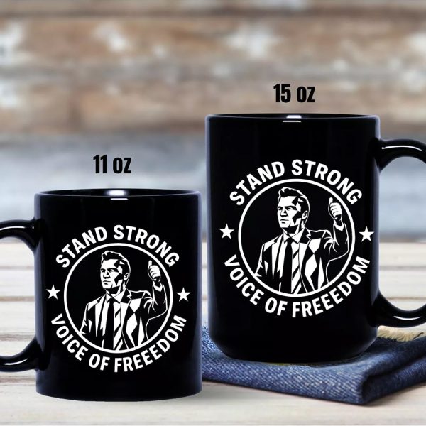 Stand Strong Charlie Kirk - Voice Of Freedom Memorial Black Mug LM32 65535 Stand Strong Charlie Kirk - Voice Of Freedom Memorial Black Mug LM32 65535