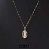 Starry Madonna Zircon Pendant Necklace