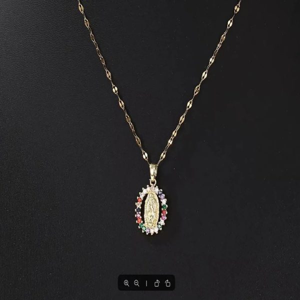 Starry Madonna Zircon Pendant Necklace