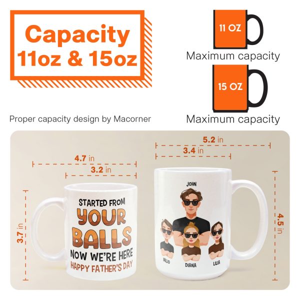 Started From Your Balls Now We're Here - Personalized Mug