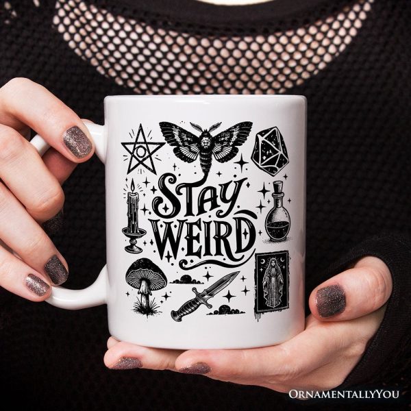 Stay Weird Witchy Vibes Personalized Mug, Mystical Halloween Gift with Custom Name Stay Weird Witchy Vibes Personalized Mug, Mystical Halloween Gift with Custom Name
