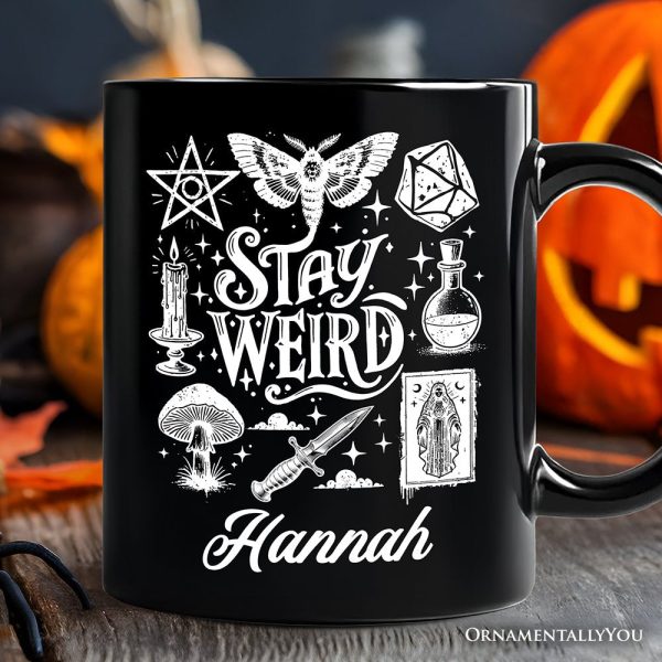 Stay Weird Witchy Vibes Personalized Mug, Mystical Halloween Gift with Custom Name Stay Weird Witchy Vibes Personalized Mug, Mystical Halloween Gift with Custom Name