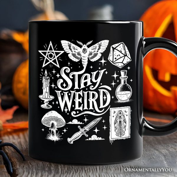 Stay Weird Witchy Vibes Personalized Mug, Mystical Halloween Gift with Custom Name Stay Weird Witchy Vibes Personalized Mug, Mystical Halloween Gift with Custom Name