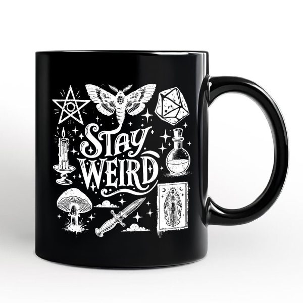 Stay Weird Witchy Vibes Personalized Mug, Mystical Halloween Gift with Custom Name Stay Weird Witchy Vibes Personalized Mug, Mystical Halloween Gift with Custom Name