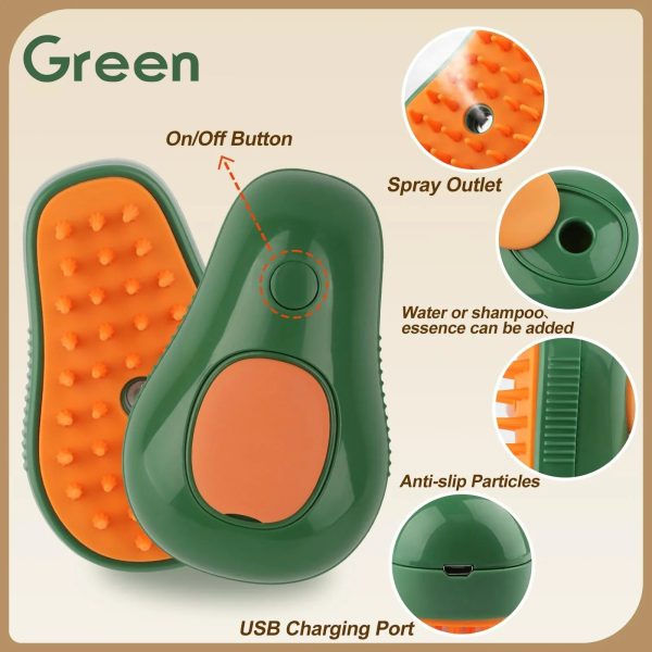 Steamy Pet Brush With Built-In Sprayer Steamy Pet Brush With Built-In Sprayer