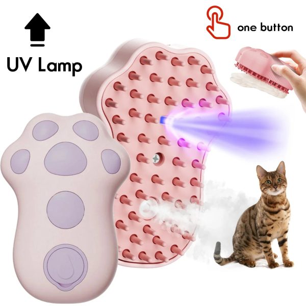 Steamy Pet Brush With Built-In Sprayer Steamy Pet Brush With Built-In Sprayer