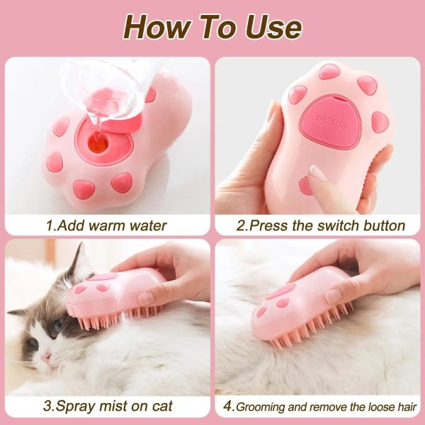 Steamy Pet Brush With Built-In Sprayer Steamy Pet Brush With Built-In Sprayer