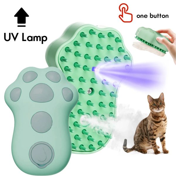 Steamy Pet Brush With Built-In Sprayer Steamy Pet Brush With Built-In Sprayer