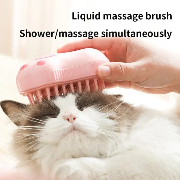Steamy Pet Brush With Built-In Sprayer Steamy Pet Brush With Built-In Sprayer